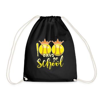 100e jour de baseball softball 100 jours d’école - Sac de sport léger - noir - Devant