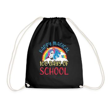 Licorne 100e jour heureux magique 100 jour d’école - Sac de sport léger - noir - Devant