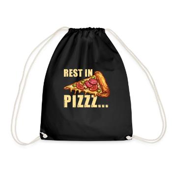 Pizza | Fast-Food-| Italienisches Essen - Turnbeutel - Schwarz - Vorne