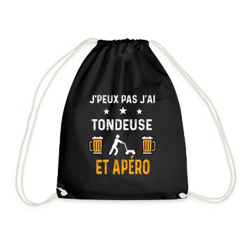 je peux pas j'ai tondeuse et apéro - Sac de sport léger - noir - Devant