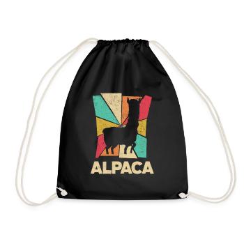 Alpagas Mammifères LLamas Silhouette d’Alpaga - Sac de sport léger - noir - Devant
