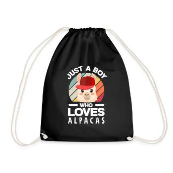 Alpagas Mammifères LLamas Alpaga Juste un garçon qui - Sac de sport léger - noir - Devant