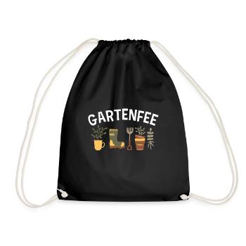 Gartenfee Gärtnerin Gartenarbeit Pflanzenmama - Turnbeutel - Schwarz - Vorne