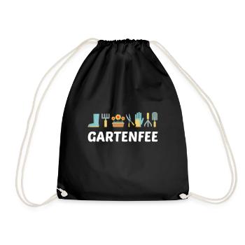 Gartenfee Gartenarbeit Gärtnern Hobbygärtner - Turnbeutel - Schwarz - Vorne