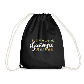 Gartenfee Pflanzenmama Gartenarbeit Gärtnerin - Turnbeutel - Schwarz - Vorne