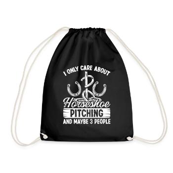 Horseshoe Pitching Game I only care about Tosser - Drawstring Bag - black - Front