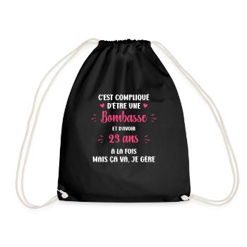 Bombasse et 23 ans - Sac de sport léger - noir - Devant