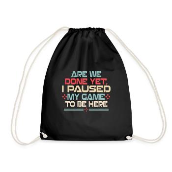 Gaming Design I own my game to here - Drawstring Bag - black - Front