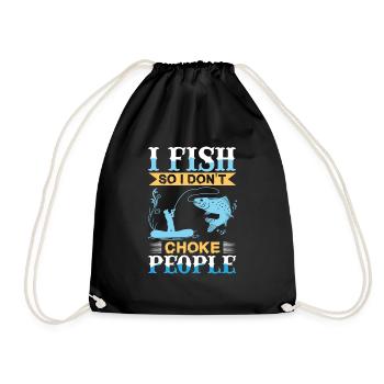 Je pêche, donc je n’étouffe pas les gens qui - Sac de sport léger - noir - Devant