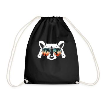 Raccoon - Drawstring Bag - black - Front