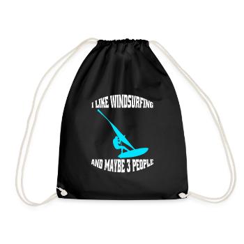 Cadeau Windsurfer Planche à voile Surf Kitesurfeur - Sac de sport léger - noir - Devant