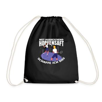 Badminton Spieler Geschenkidee Design - Turnbeutel - Schwarz - Vorne