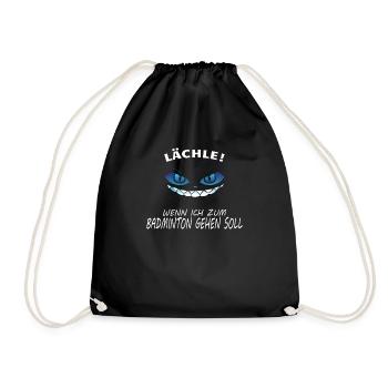 Badminton Spieler Geschenkidee Design - Turnbeutel - Schwarz - Vorne