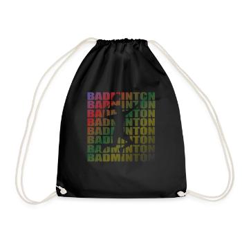 Badminton Spieler Geschenkidee Design - Turnbeutel - Schwarz - Vorne