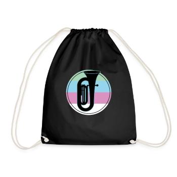 Tuba Spieler Tuba Musikinstrument - Turnbeutel - Schwarz - Vorne