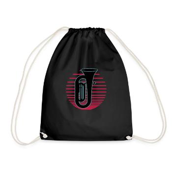 Tuba Player Tuba Musical Instrument - Drawstring Bag - black - Front
