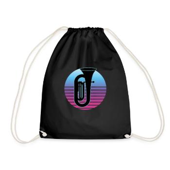 Tuba Spieler Tuba Musikinstrument - Turnbeutel - Schwarz - Vorne