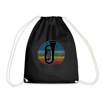 Tuba Player Tuba Musical Instrument - Drawstring Bag - black - Front