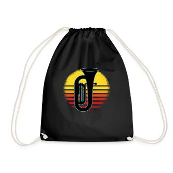 Tuba Player Tuba Musical Instrument - Drawstring Bag - black - Front