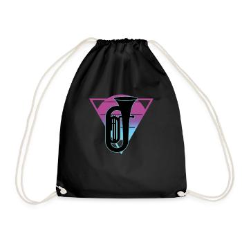 Tuba Spieler Tuba Musikinstrument - Turnbeutel - Schwarz - Vorne