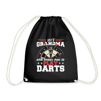 Oma Darts Dart Spieler - Turnbeutel - Schwarz - Vorne