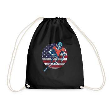 Football Américain Rétro Vintage Drapeau des États-Unis - Sac de sport léger - noir - Devant