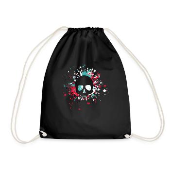 Éclaboussure de couleur de crâne d'Halloween - Sac de sport léger - noir - Devant