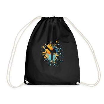 Éclaboussure de couleur Karaté Highkick - Sac de sport léger - noir - Devant
