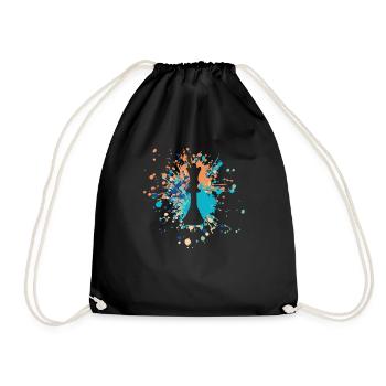 Chess Queen Color Splash - Drawstring Bag - black - Front