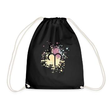 Zodiac Aries Symbol Color Splash - Turnbeutel - Schwarz - Vorne