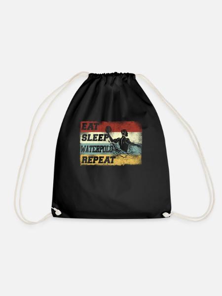 Water Polo Retro Vintage Eat Sleep - Turnbeutel - Schwarz