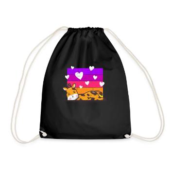 Girafe Saint-Valentin Gardien de zoo sauvage Amoureux des animaux - Sac de sport léger - noir - Devant