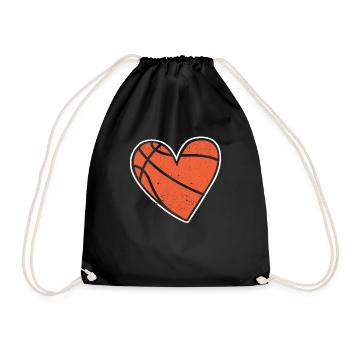 Basketball Heart Basketball Player Coach Fan Pair - Drawstring Bag - black - Front