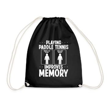 Paddle Tennis Player Funny Improves Memory Paddle - Turnbeutel - Schwarz - Vorne