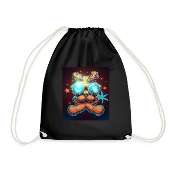 Weihnachten Lebkuchen Neon Abstrakt Sonnenbrille - Turnbeutel - Schwarz - Vorne