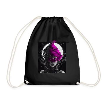 Maléfique Vieille Femme Horreur Gothique Horreur Sorcière Abstrait - Sac de sport léger - noir - Devant
