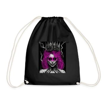 Maléfique Vieille Femme Horreur Gothique Horreur Sorcière Abstrait - Sac de sport léger - noir - Devant