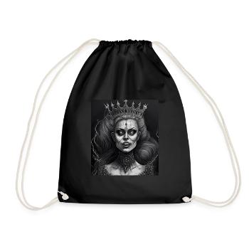 Maléfique Vieille Femme Horreur Gothique Horreur Sorcière Abstrait - Sac de sport léger - noir - Devant