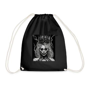Maléfique Vieille Femme Horreur Gothique Horreur Sorcière Abstrait - Sac de sport léger - noir - Devant