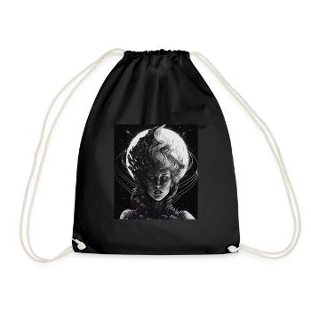 Maléfique Vieille Femme Horreur Gothique Horreur Sorcière Abstrait - Sac de sport léger - noir - Devant
