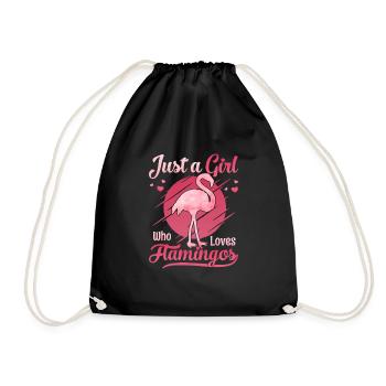 Just a girl we loves Flamingos - Drawstring Bag - black - Front