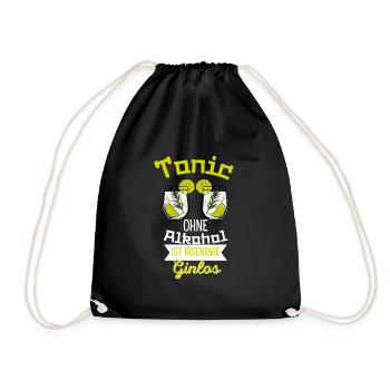 Tonic Without alcohol is somehow Ginlos Gin - Drawstring Bag - black - Front