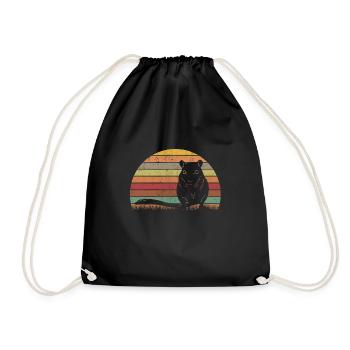 Gerbil Retro Racing Rat Vintage Gerbil - Drawstring Bag - black - Front