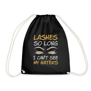 Lashes So Long I Cant See My Haters - Drawstring Bag - black - Front