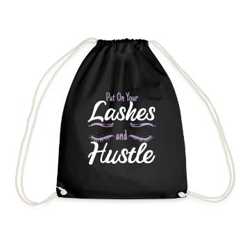 Put On Your Lahes And Hustle Eyelashes - Drawstring Bag - black - Front