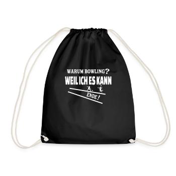 Badminton Spieler Geschenkidee Design - Turnbeutel - Schwarz - Vorne