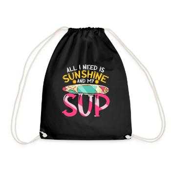 Tout ce dont j’ai besoin, c’est de soleil et de mon SUP Stand-up Paddle - Sac de sport léger - noir - Devant