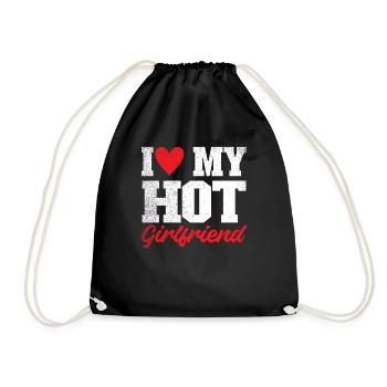 I Love My Hot Girlfriend - Drawstring Bag - black - Front