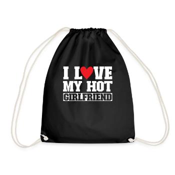I Love My Hot Girlfriend - Drawstring Bag - black - Front