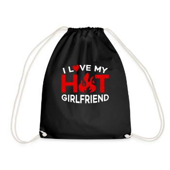 I Love My Hot Girlfriend - Drawstring Bag - black - Front